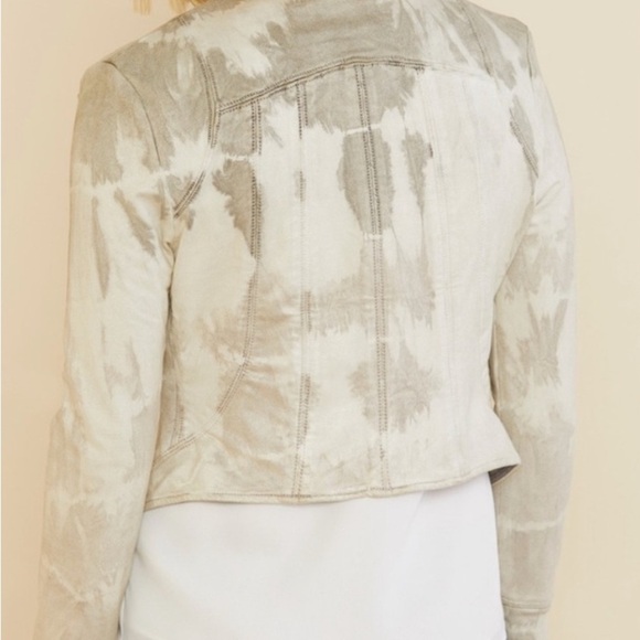 Marrakech Marci Moto Jacket Evereve Tie Dye Animal Print Cream Gray - Picture 3 of 14